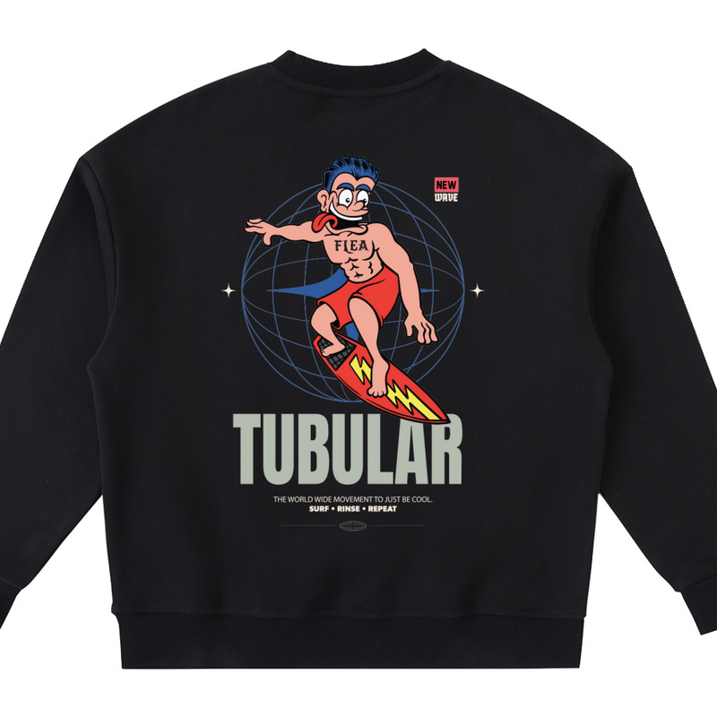 Flea's World Dark Kids Fleece Crewneck Sweatshirt — kids surf skate crewneck | Tubular