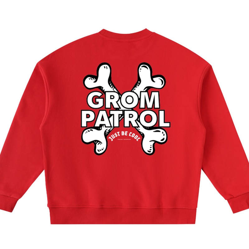 Grom Patrol Kids Fleece Crewneck Sweatshirt — kids surf skate crewneck | Tubular