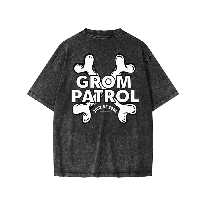 Grom Patrol Snow Washed Kids T-Shirt — kids surf skate graphic tee | Tubular