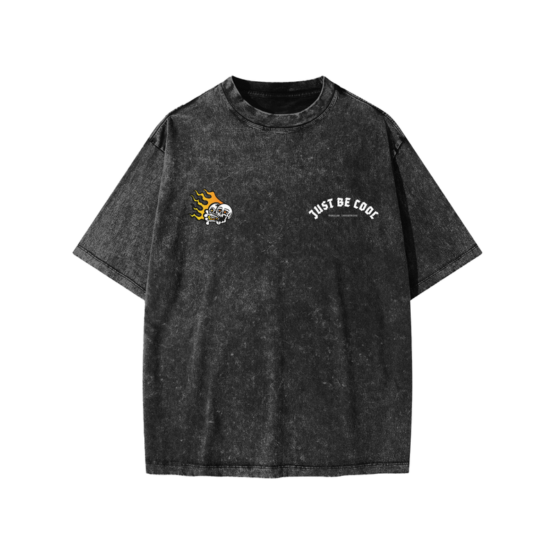 Just Be Cool Snow Washed Kids T-Shirt — kids surf skate graphic tee | Tubular