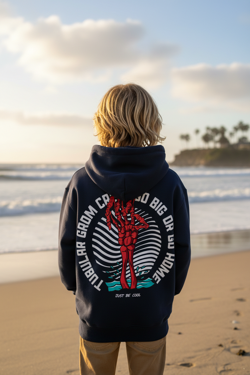 Just Be Cool Kids Fleece Hoodie — kids surf skate cozy hoodie | Tubular