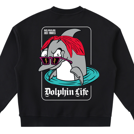 THE DOLPHIN LIFE - Kids' Cozy Crewneck Sweatshirt ODMPOD