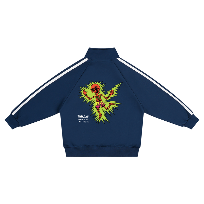Skeleton Zap Kids Contrast Tape Coach Jacket — surf skate kids streetwear | Tubular
