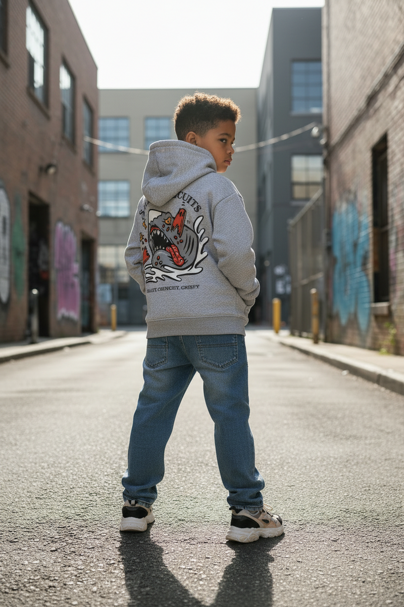 Shark Biscuits Kids Fleece Hoodie — kids surf skate cozy hoodie | Tubular